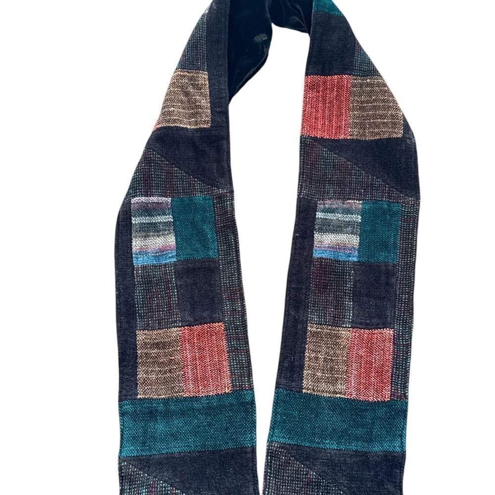 Patchwork Scarf With Multicolor Design - image 5